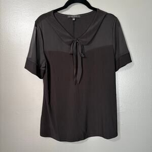 Atelier 29 Women's Black Sheer Whimsygoth Blouse - Size Large - Sexy Secretary